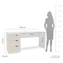 Ver imagem 3 de Mesa Escrivaninha Porto Escritório 3 Gavetas 163x77cm Creme/Branco 250685