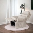 Ver imagem 3 de Poltrona Amamentação Reclinavel Courino Corano Acolchoada Sofás Top Bege Conforto