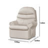 Poltrona Amamentação Reclinavel Courino Corano Acolchoada Sofás Top Bege Conforto - 5