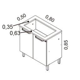 Balcão para Cooktop 5 Bocas 2 Portas Cacau Itatiaia - 3 Balcão para Cooktop 5 Bocas 2 Portas Cacau Itatiaia - 3