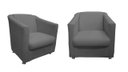 Ver imagem 1 de Kit 2 Poltronas Decorativa Biane Couro Cinza Pés Cromado Ms Decor