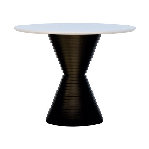 Mesa de Jantar Apollo Tampo Redondo Ø100 Preto/Branco