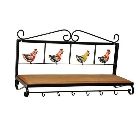 Prateleira 1 Andar de Madeira e Ferro Uai Artesanatos Rustico Artesanal