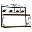 Ver imagem 3 de Prateleira 2 Andares Artesanal Rustico Uai Artesanatos Ferro e Madeira Preto e Marrom