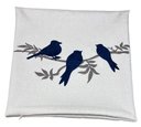 Ver imagem 2 de Capa de Almofada Decorativa 3 Passaros - Booclê Azul