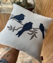 Ver imagem 1 de Capa de Almofada Decorativa 3 Passaros - Booclê Azul