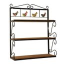Ver imagem 3 de Prateleira de 3 Andares Uai Artesanatos Rustico Ferro e Madeira Artesanal Preto e Marrom