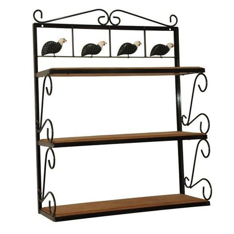 Prateleira Artesanal 3 Andares em Ferro e Madeira Tratada Uai Artesanatos
