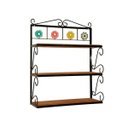 Ver imagem 1 de Prateleira 3 Andares de Madeira Rustico Artesanal e Ferro Uai Artesanatos