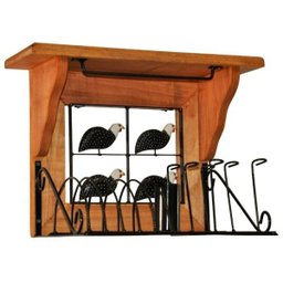 Paneleiro 40cm Uai Artesanatos Rustico Artesanal Ferro e Madeira Preto e Marrom - 3