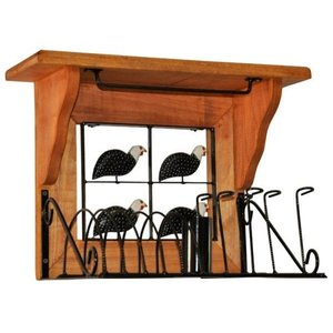 Paneleiro 40cm Uai Artesanatos Rustico Artesanal Ferro e Madeira Preto e Marrom