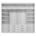 Ver imagem 4 de Cama Solteiro com Gavetas Invicta com Guarda Roupa Master 8 Portas 6 Gavetas Branco Brilho - Santos