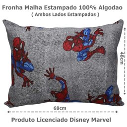 Fronha Portallar Malha Estampada Disney Marvel Spider Wall 48cmx68cm Cinza - 4