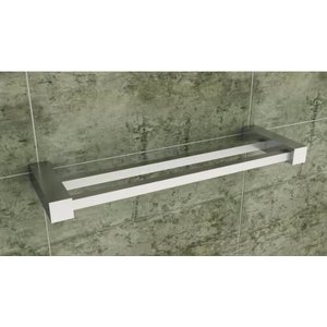 Porta Toalhas de Parede Duplo 45 Cm Quadrado Inox - Ilhéus