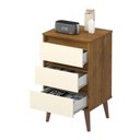 Ver imagem 2 de Mesa de Cabeceira Mundo Retrô Freijo Off White 3 Gavetas MDP EJ Móveis