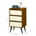 Ver imagem 4 de Mesa de Cabeceira Mundo Retrô Freijo Off White 3 Gavetas MDP EJ Móveis