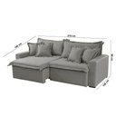 Ver imagem 3 de Sofá Montreal Linho 02 Módulos de 80cm B25cm Meu Sofá Online A230 Linho Cinza
