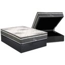 Ver imagem 1 de Cama Box Baú Casal: Colchão Molas Bonnel Polar Ensacadas Safira + Base Crc Suede Gray (138x188)