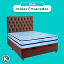 Ver imagem 4 de Cama + Bau Blindado e Colchão Molas Ensacadas Casal - Blue Paropas + Cabeceira