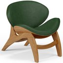 Ver imagem 1 de Poltrona Decorativa Orgânica Sala Living Kadosh L02 Couríssimo Verde Musgo - Lyam Decor
