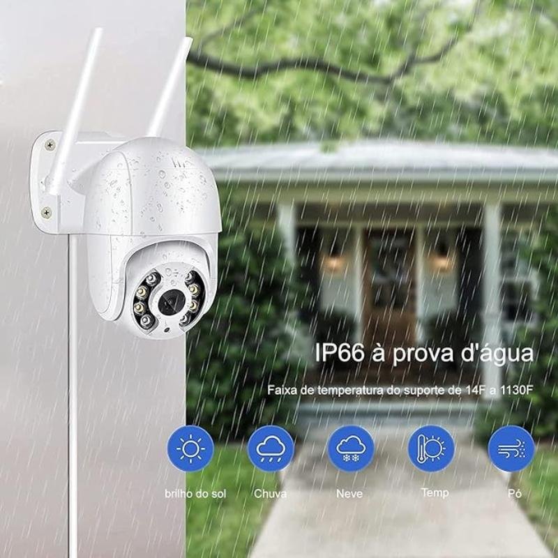 Câmera Externa Ip Prova D'água Infravermelho Externa Wifi Hd - 6