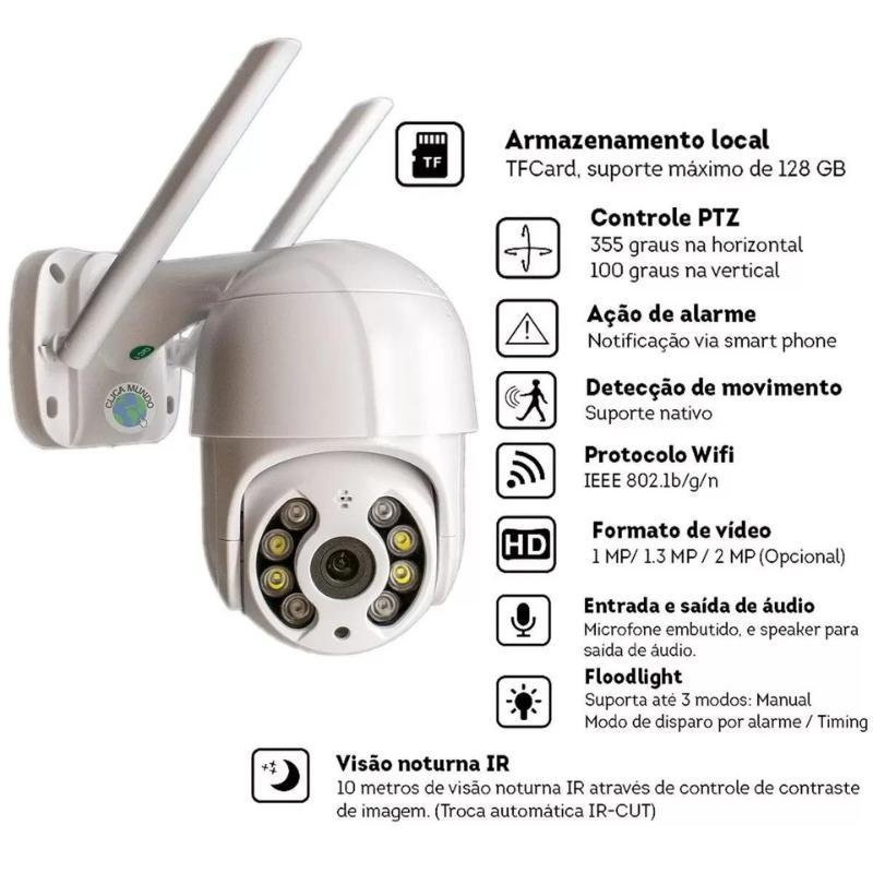 Câmera Externa Ip Prova D'água Infravermelho Externa Wifi Hd - 5