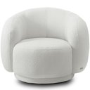 Ver imagem 2 de Kit 02 Poltronas Giratória Orgânica para Sala Living Elodie M05 Bouclê Creme - Lyam Decor