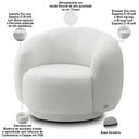 Ver imagem 3 de Kit 02 Poltronas Giratória Orgânica para Sala Living Elodie M05 Bouclê Creme - Lyam Decor