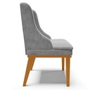 Ver mais imagens de Kit 2 Cadeiras Decorativas Sala de Jantar Base Fixa de Madeira Firenze Suede Cinza/Castanho G19 - Gr