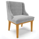 Ver imagem 7 de Kit 2 Cadeiras Decorativas Sala de Jantar Base Fixa de Madeira Firenze Suede Cinza/Castanho G19 - Gr