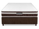 Ver imagem 1 de Cama Box Casal Suede Marrom + Colchão Atenas Molas Ensacadas - Comfort Prime
