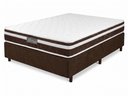 Ver imagem 2 de Cama Box Casal Suede Marrom + Colchão Atenas Molas Ensacadas - Comfort Prime