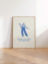 Ver imagem 1 de Quadro Decorativo Frase Frances Minimalista Moderno Azul