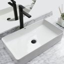 Ver imagem 2 de Kit Cuba Pia Louça Cerâmica Banheiro C/ Torn e Vál Preta S23