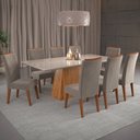 Ver imagem 2 de Mesa de Jantar 8 Lugares Barth com Vidro Mel/perola/off White - Viero Móveis