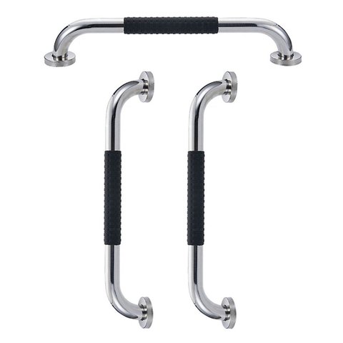 Barra de Apoio Inox 40cm Suporte Antiderrapante Idoso Gestante Kit 3 Unidades Criança Cadeirante Ban
