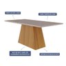 Conjunto Mesa Cimol Sabrine 160x80cm com 6 Cadeiras em Madeira e Tecido Veludo - Nature/nude - 4