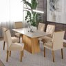 Conjunto Mesa Cimol Sabrine 160x80cm com 6 Cadeiras em Madeira e Tecido Veludo - Nature/nude - 2