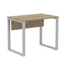 Ver imagem 1 de Mesa Escritório P25 Tub Pandin 90 Cm (larg) Tampo Mdp Noce Naturalle Pé Aço Tubular Cinza