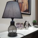 Ver imagem 2 de Abajur Moderno de Mesa Luminaria Para Quarto ALADIM Preto Cupula PRETO