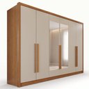 Ver imagem 2 de Guarda-Roupa Casal com Espelho 6 Portas e 6 Gavetas Multimóveis Crnvh-GRP142 Cinamomo/Bege