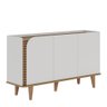 Buffet Aparador Jurerê 3 Portas Off White Matte/freijó - Colibri - 1
