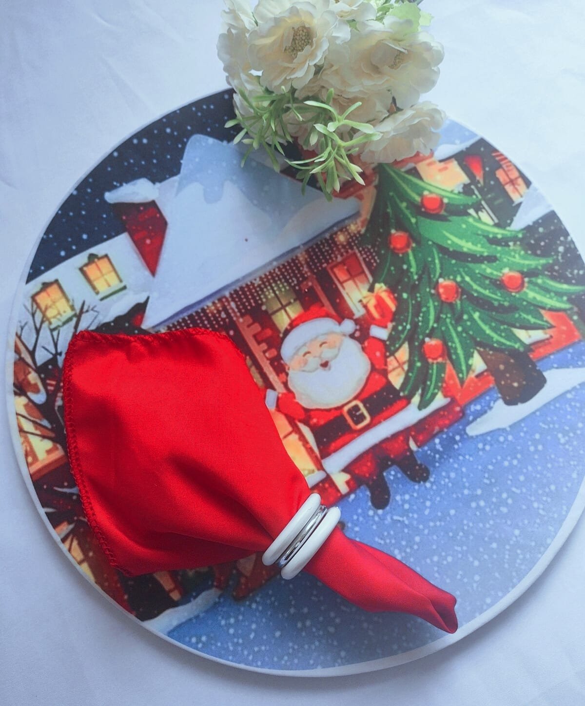 KIT COMPLETO 6 SOUSPLAT PAPAI NOEL ARVORE - 1