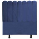 Ver imagem 1 de Cabeceira Nuvem Cama Casal 140 cm Alanis Suede Azul Marinho