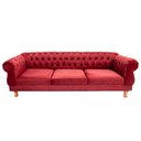 Ver imagem 1 de Sofá Chesterfield Capitone Elisabeth Suede Bordo 2,30CM