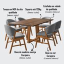 Ver imagem 4 de Conjunto Mesa Julia 6 Lugares Tampo MDF Freijó 1,6m com Cadeiras Débora Cinza Ideal Decor