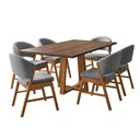 Ver imagem 3 de Conjunto Mesa Julia 6 Lugares Tampo MDF Freijó 1,6m com Cadeiras Débora Cinza Ideal Decor