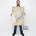Ver imagem 2 de Quadro Decorativo em Canvas Abstrato Mármore Branco Perolado TaColado Moldura Flutuante 4,5cm Branca