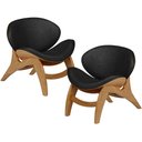 Ver imagem 1 de Kit 2 Poltronas Decorativa Orgânica Sala Living Kadosh L02 Couríssimo Preto Brilho - Lyam Decor