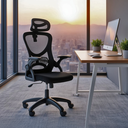 Ver imagem 1 de Cadeira de Escritório Ergonômica Giratória Office Presidente Columbus com Tela Mesh Preta / Cinza